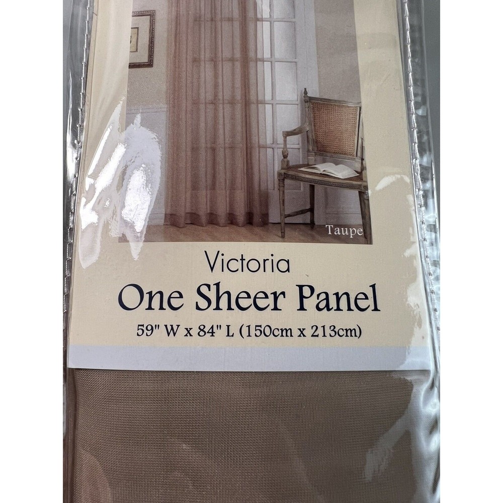 Ellery Home Styles Victoria Sheer One Panel Curtain Taupe 84"L 59”W 2 Packs - Picture 3 of 5